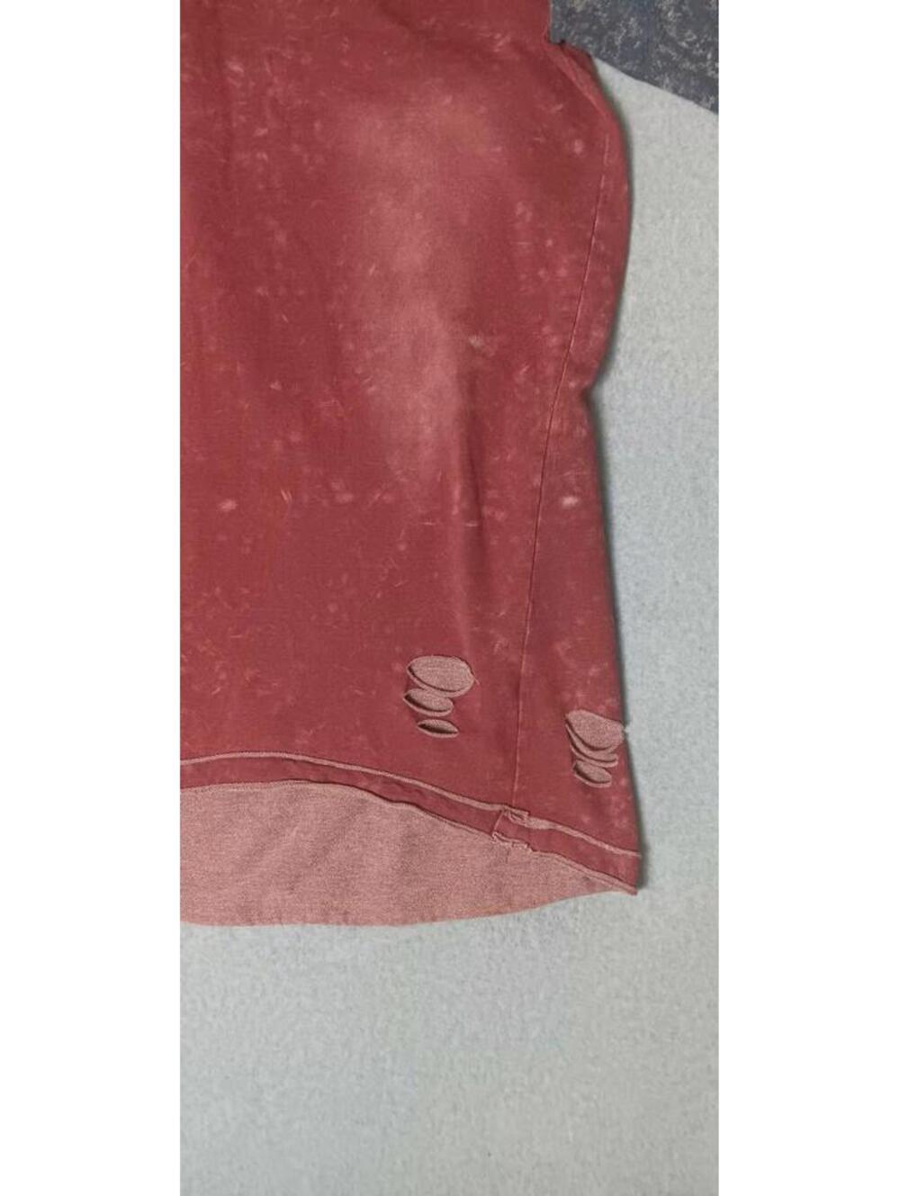 Hayden Los Angeles Oversized Tunic Top Womens Size Medium Distressed Red And... - Picture 7 of 12